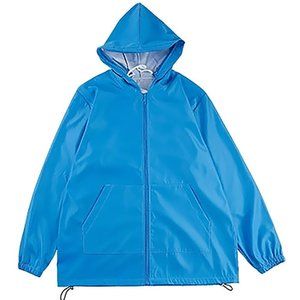 Blue Detachable Face Shield Protective Jacket Hat Washable Anti Spit U.S - M